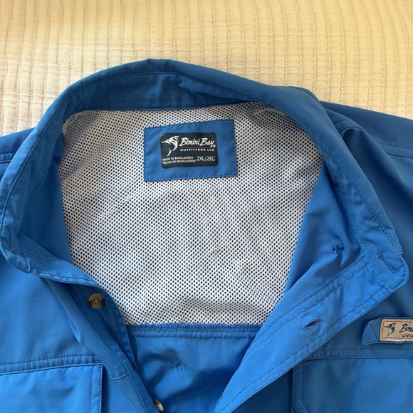 Bimini Bay Men's Fishing Boating Short Sleeve Button Down Shirt Wicking Size 2XL - Picture 8 of 11